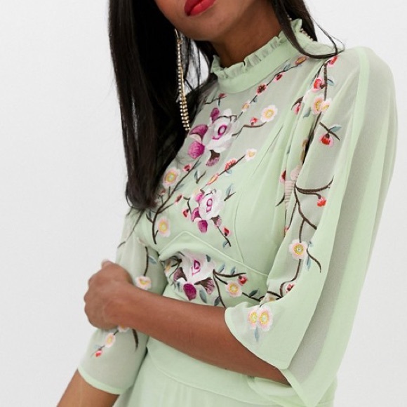 ASOS design embroidered 70s midi dress - Picture 3 of 5